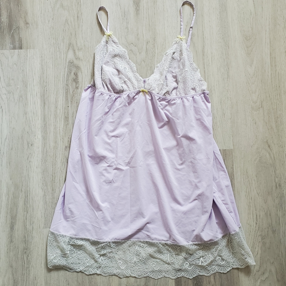 🍀2/$30🍀 Lavender Lace Trim Chemise - Jessica Simpson - L
